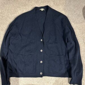J. Crew Navy Cashmere Cardigan